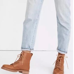 Madewell The Claire Lace Up Tan Boots - Like NEW